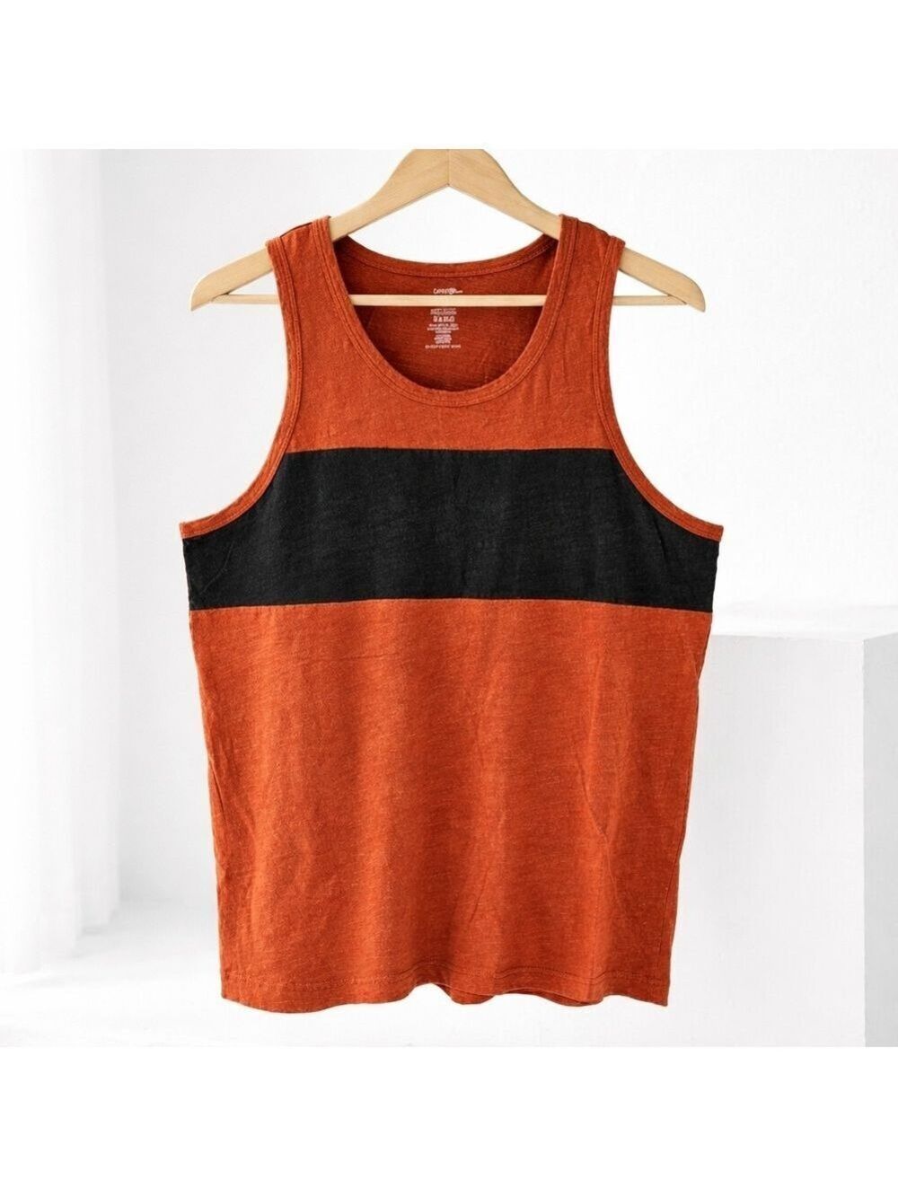 5/$25 George Rust Orange Colorblock Tank Top Size Mediun